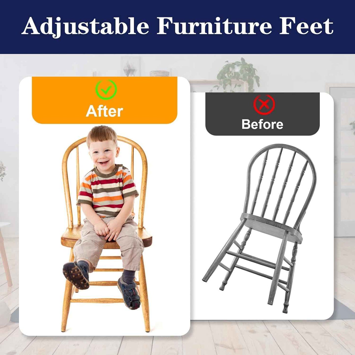 IronFix Furniture Levelers – Clean Design Threaded Feet for Uncluttered Living Spaces, Black Minimalist Glide 12 Pack