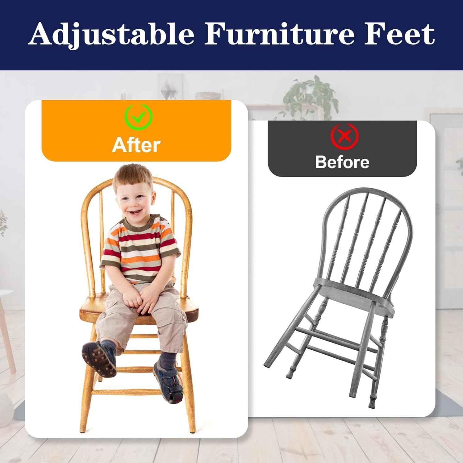 IronFix Furniture Levelers – Clean Design Threaded Feet for Uncluttered Living Spaces, Black Minimalist Glide 12 Pack
