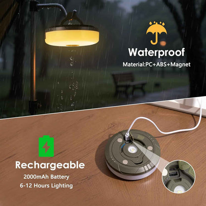 LuminTrail CampGlow Reel – Cozy Bedroom Decor 32.8FT Warm String Lights with Hidden Reel Storage & Lantern Glow