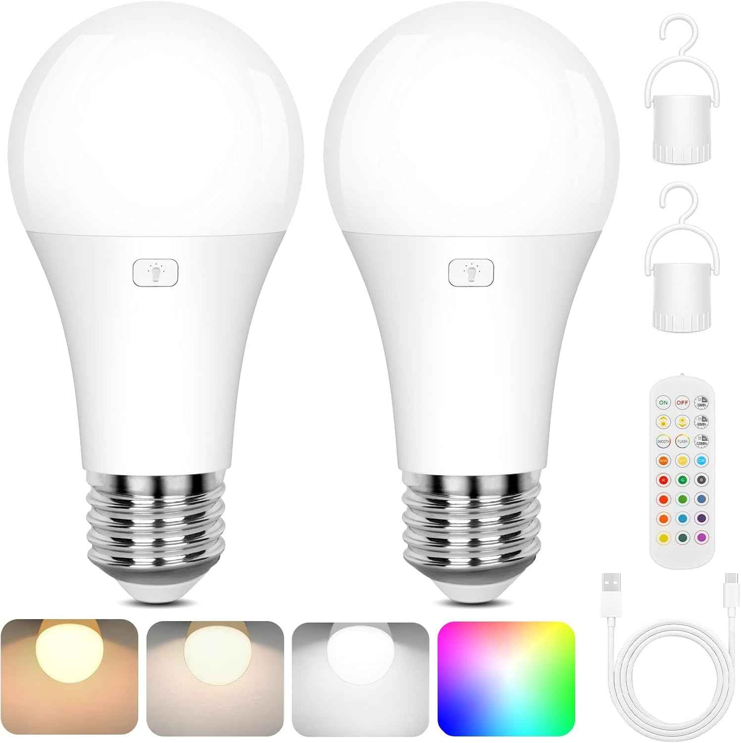 LuminWick Flameless LED Bulb – Smoke-Free, Cool-Touch Night Light for Bedroom, Hallway, and Blackout Kits