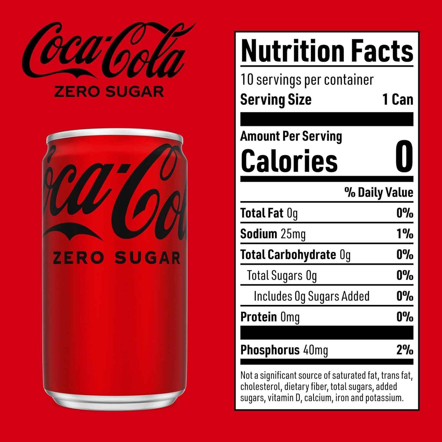 Coca-Cola Coke Zero Sugar Mini Cans – 21 mg Caffeine Pick-Me-Up for Focused Office Work and Study Sessions