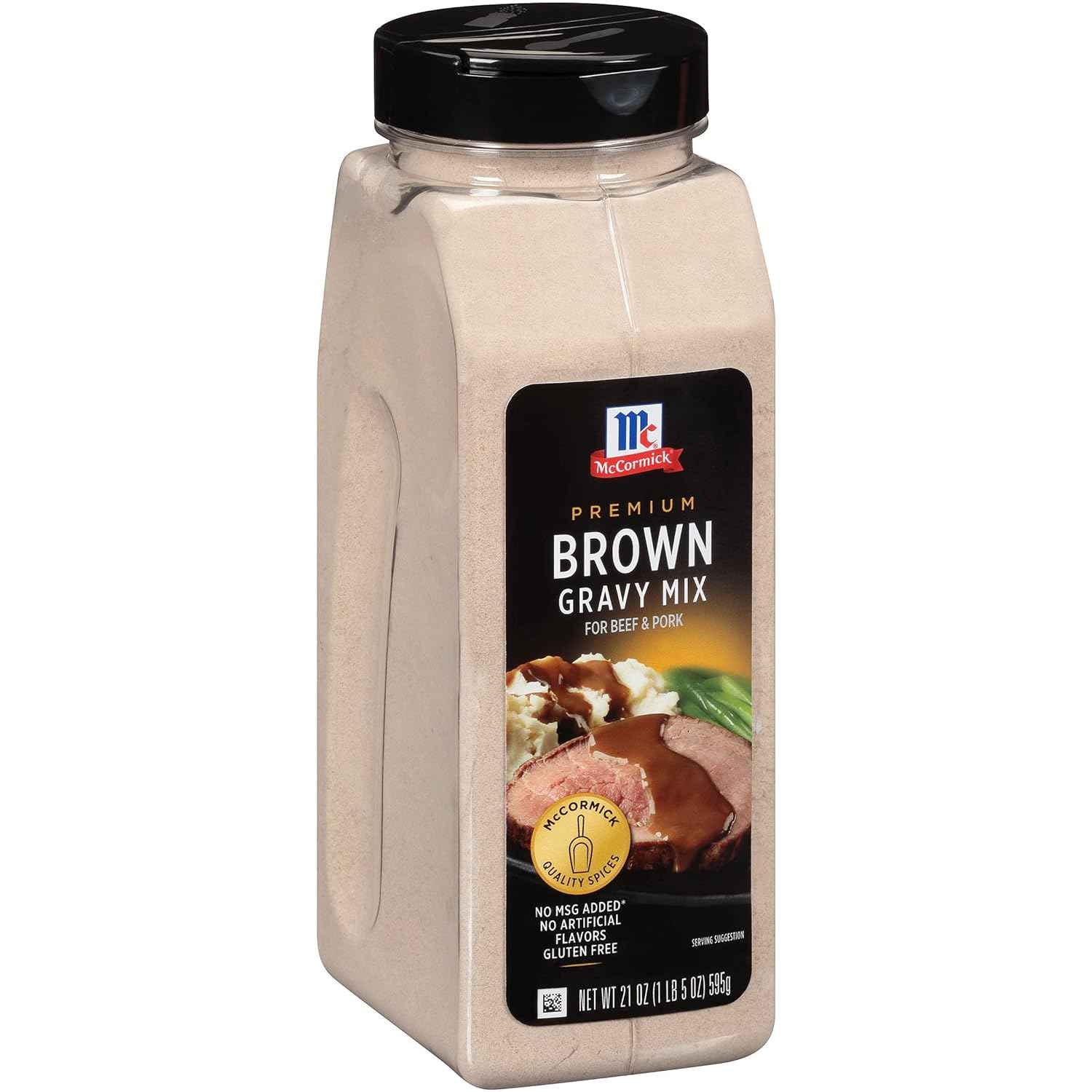 McCormick Brown Gravy Mix 21 oz – Family-Size Gravy for Kid-Friendly Weeknight Mashed Potatoes