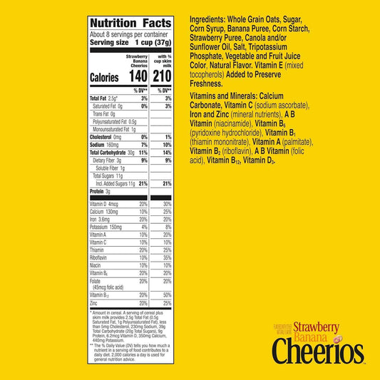 Cheerios Strawberry Banana Cereal – Care Package Gift for Grandparents Hosting Great-Grandchildren