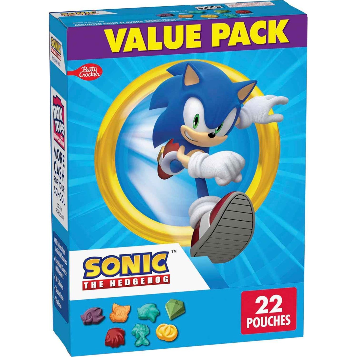 Sonic The Hedgehog Fruit Flavored Snacks – Vitamin C Rich Kids Snack Pouches for Balanced Lunchbox Routines, 22 Ct