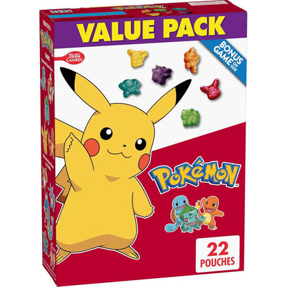 Pokemon Fruit Flavored Snacks, Individually Wrapped Kids Snacks for Lunchboxes and After School, Gluten Free Pantry Pack, 17.6 oz, 22 Pouches