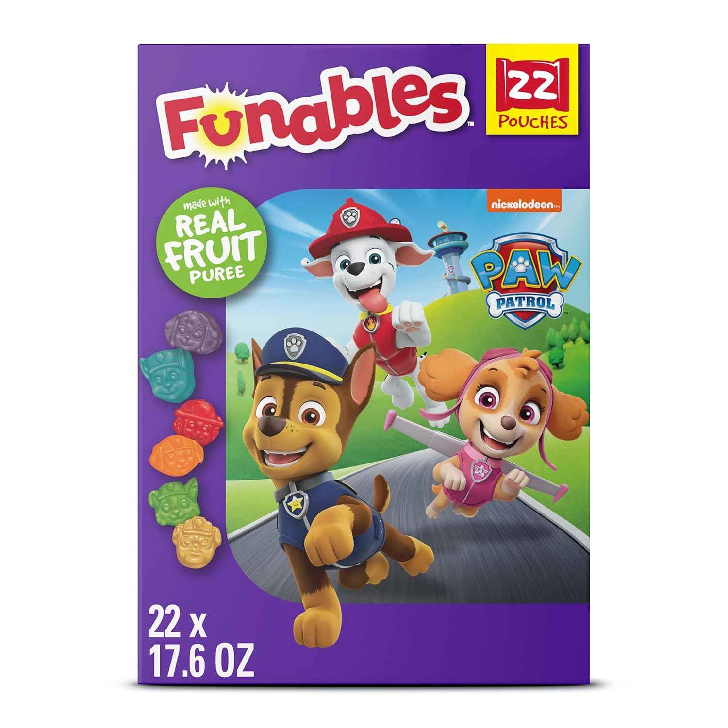 Funables Fruity Snacks PAW Patrol Gummies – School Lunchbox Snack for Kids, 22 Individually Wrapped 0.8 oz Pouches