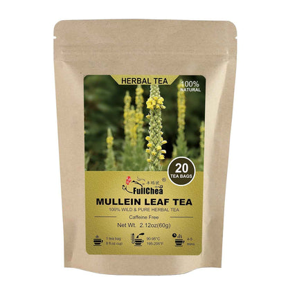 FullChea Mullein Leaf Tea Bags – Bedtime Wind-Down Herbal Brew for Mindful Evening Rituals