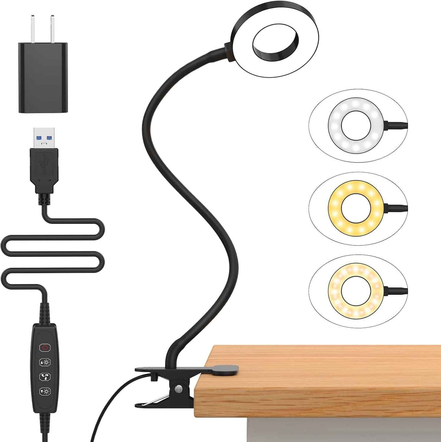 iZELL LED Clip-On Reading Lamp for Kids – Child-Safe Bedside Book Light for Bedroom, Headboard, and Bunk Bed, Eye-Protection Soft Glow