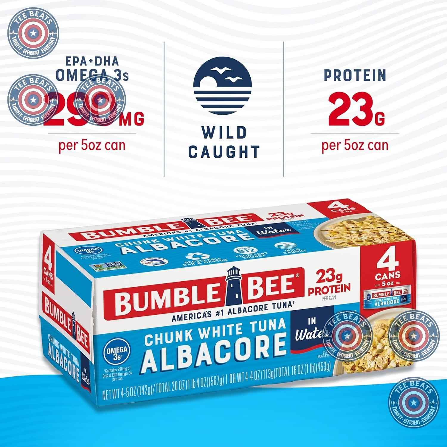 Bumble Bee White Albacore Tuna – Omega-3 Rich, B12 Powered Canned Tuna for Fitness-Focused Wellness Routines