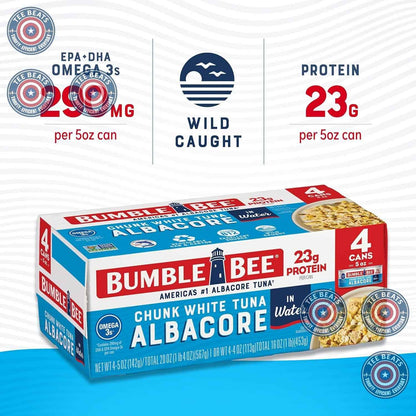 Bumble Bee White Albacore Tuna – Omega-3 Rich, B12 Powered Canned Tuna for Fitness-Focused Wellness Routines