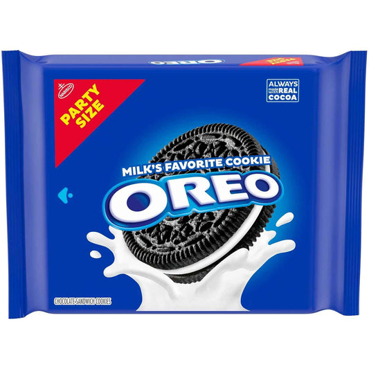 OREO Chocolate Sandwich Cookies, Party Size 24.16 oz – Resealable Road Trip Snack for the Car