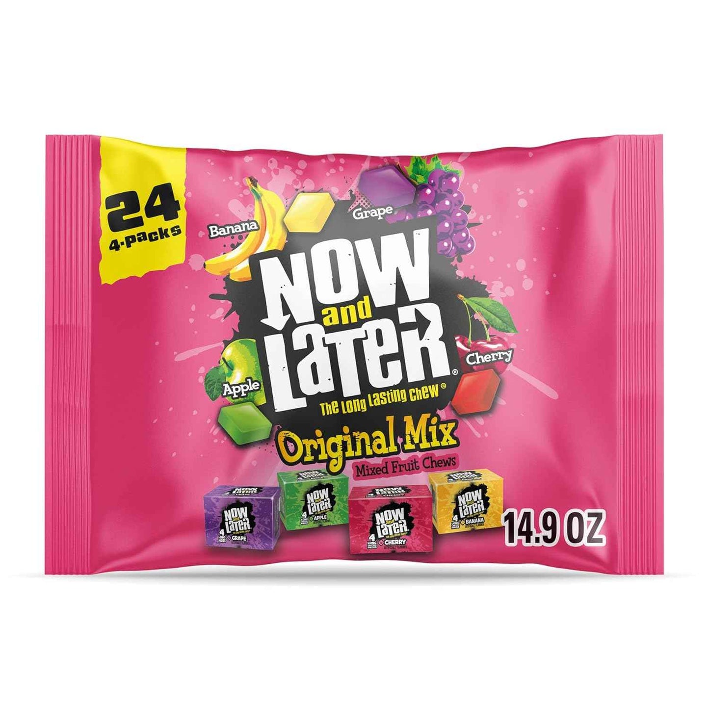 Now and Later Candy, Original Chewy Mix – Portable Individually Wrapped Snack for Camping Trips and Picnic Baskets