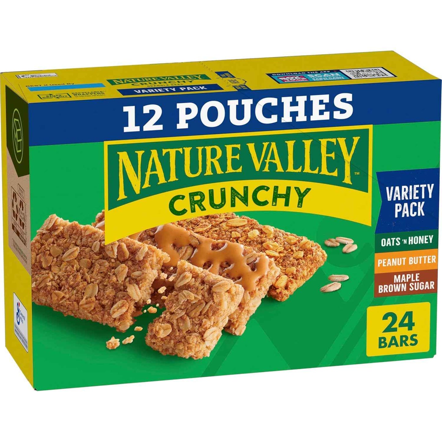 Nature Valley Crunchy Granola Bars – Clean-Label Office Snack for Clean Eating, 24 Count Box