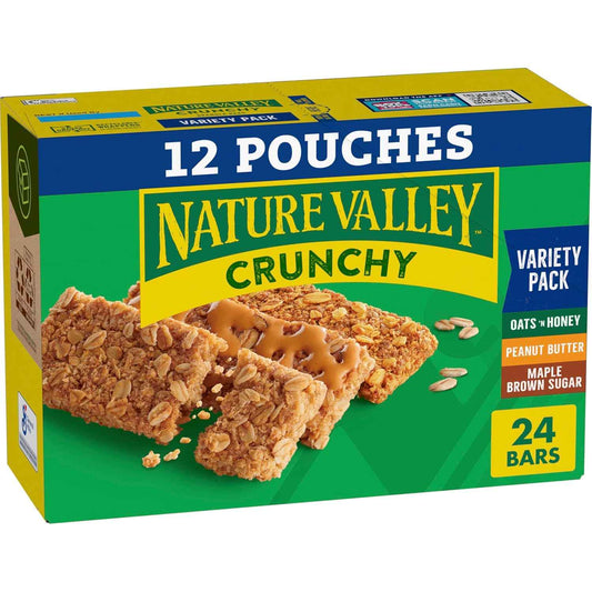 Nature Valley Crunchy Granola Bars – Clean-Label Office Snack for Clean Eating, 24 Count Box