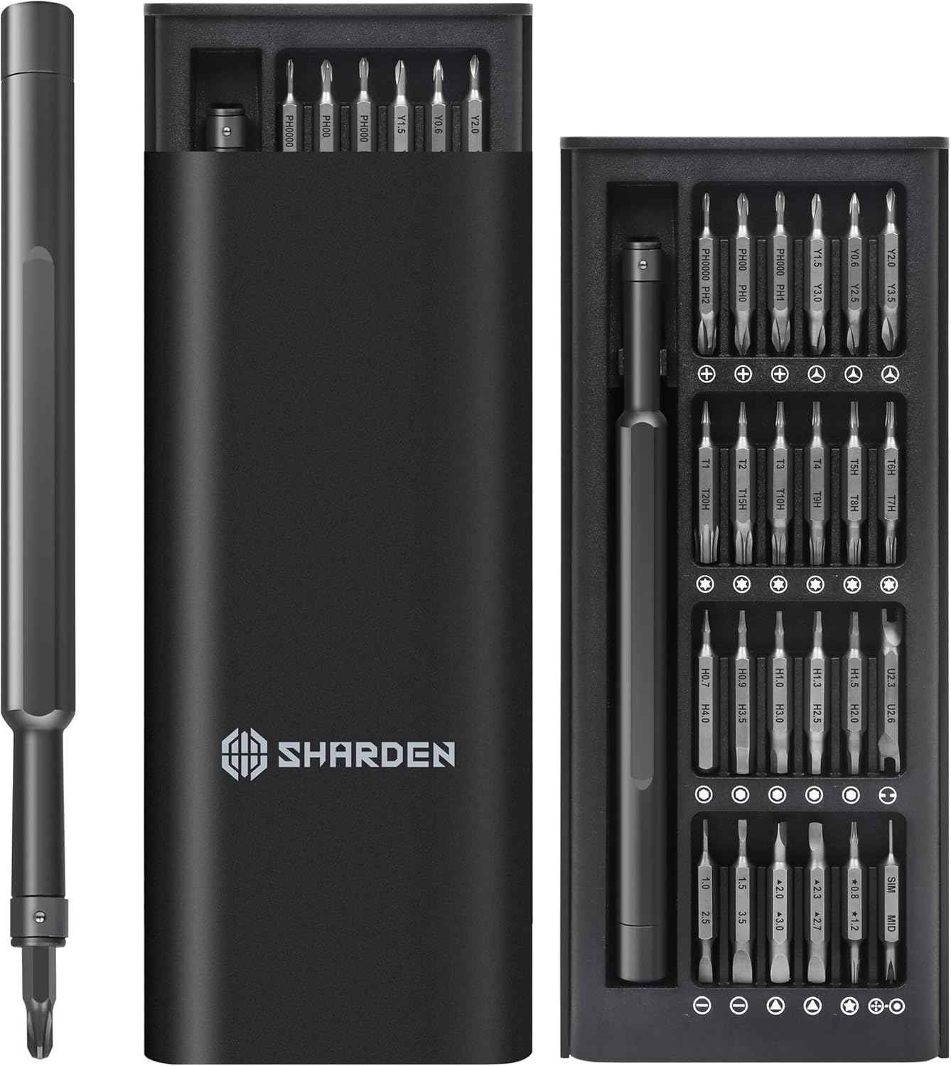 SHARDEN 49-in-1 Screwdriver Set – Minimalist Tool Kit with Clean Aluminum Handle, Magnetic Case for Clutter-Free Repairs