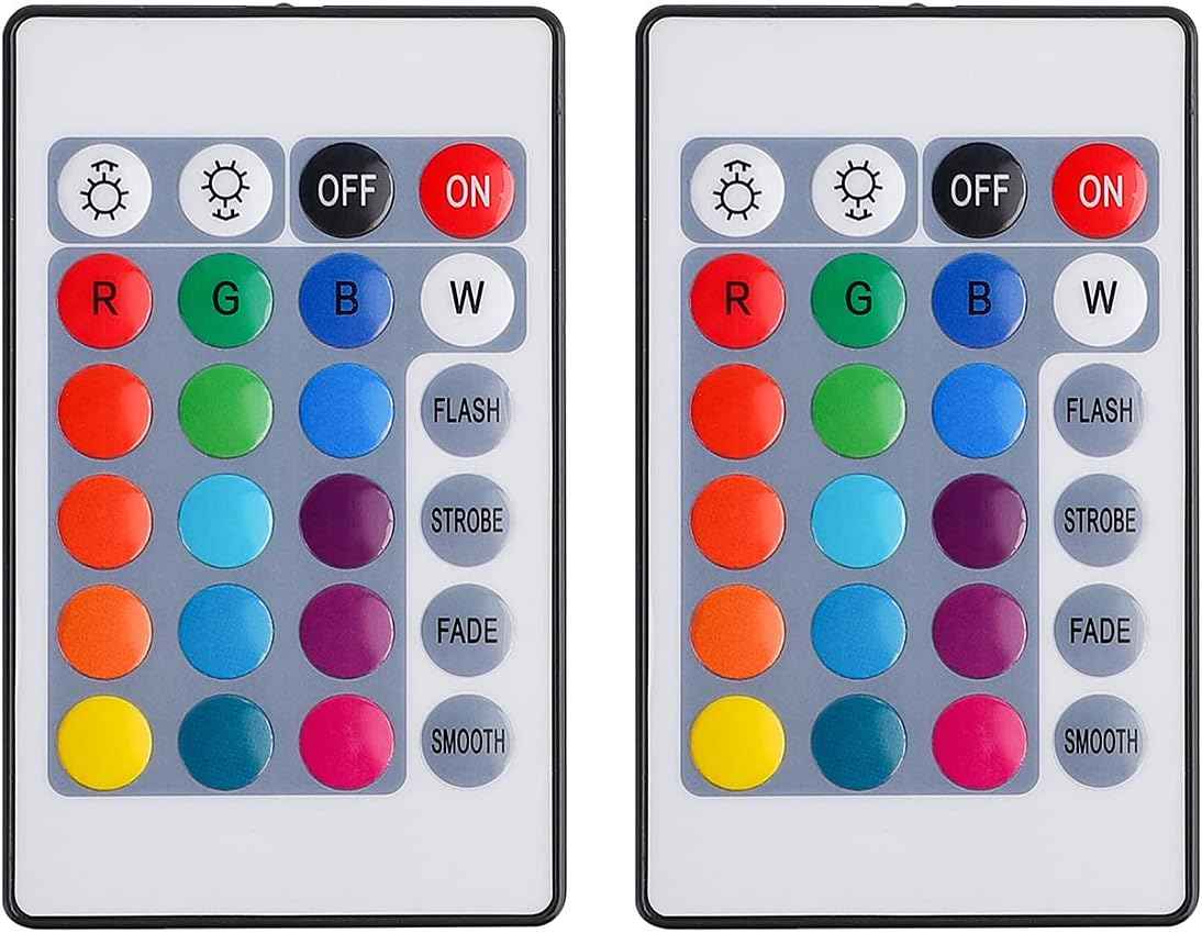 SUPERNIGHT 24-Key RGB Remote – Minimalist Apartment Lighting Controller, Single Compact Dimmer for Clutter-Free LED Strip Setups