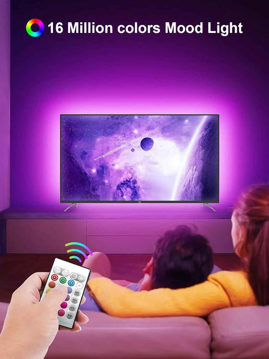 GIPOYENT TV LED Backlight Strip - Living Room Aesthetic Accent, RGB Ambient Glow for 35-85 Inch TVs