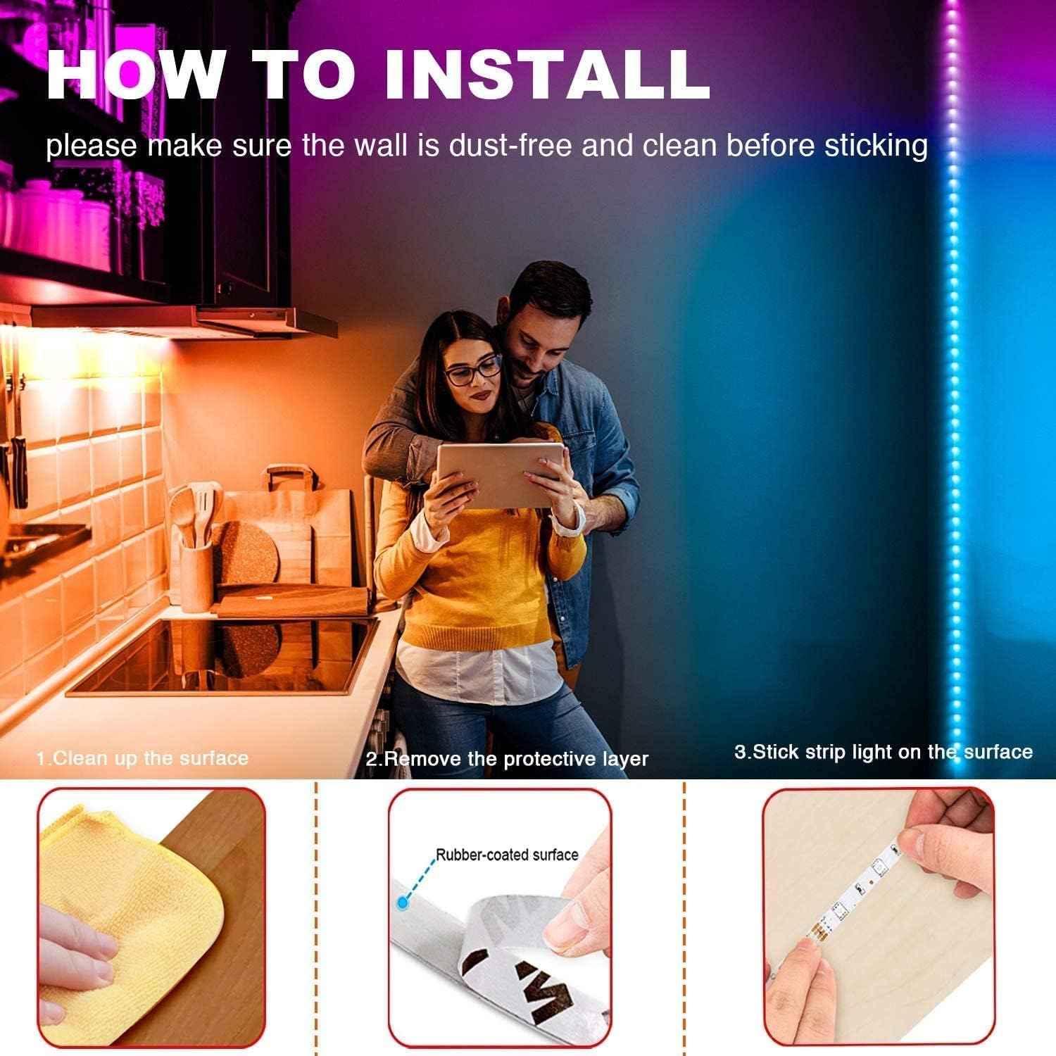 phopollo 24V LED Strip Lights for Kids Bedroom – Touch Safe Color Changing Night Light with App Control and Music Mode