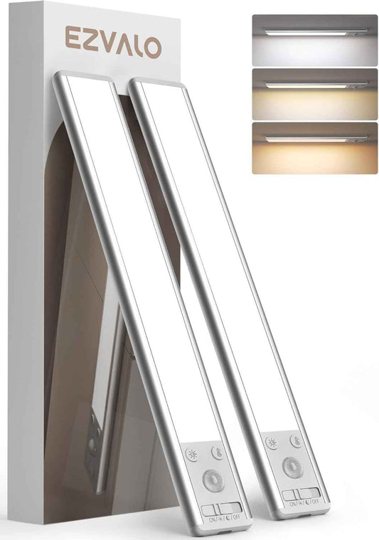 EZVALO Motion Sensor Light – Child-Safe Night Lighting for Stairs and Hallways, Flameless Rechargeable Closet Light
