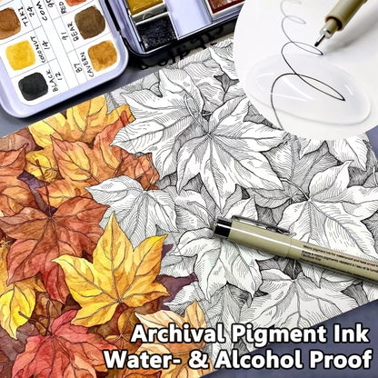 Micro_Fineliner_Drawing_Art_Pens:_12_Black_Fine_Line_Waterproof_Ink_Set_Artist_Supplies_Archival_Inking_Markers_Liner_Professional_Paintmarkers_Sketch_Outline_Anime_Sketching_Watercolor_Zentangle_Gift_Stuff