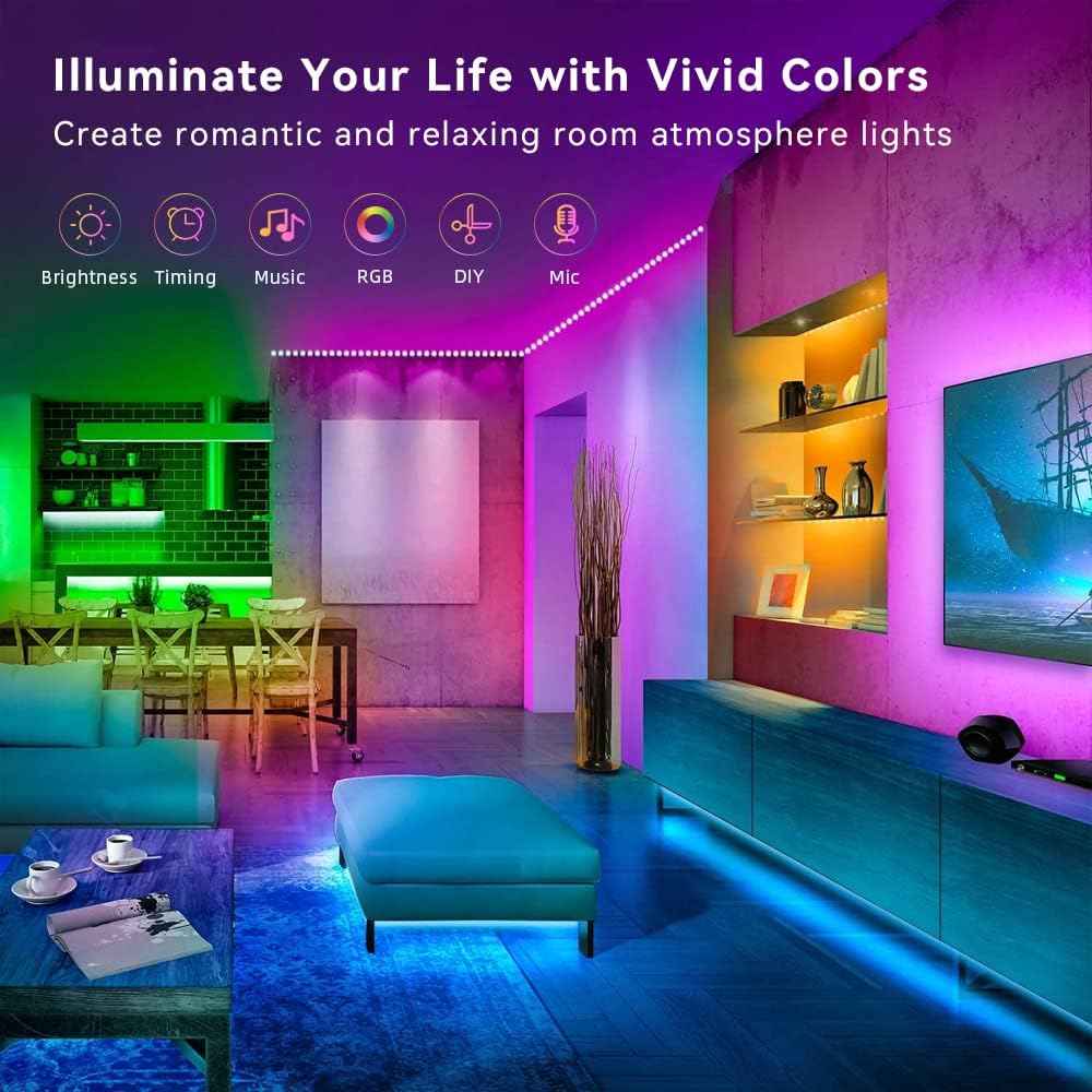 LuminNest LED Strip Lights – Ultra Thin Accent Lighting for Clean Modern Interiors, RGB