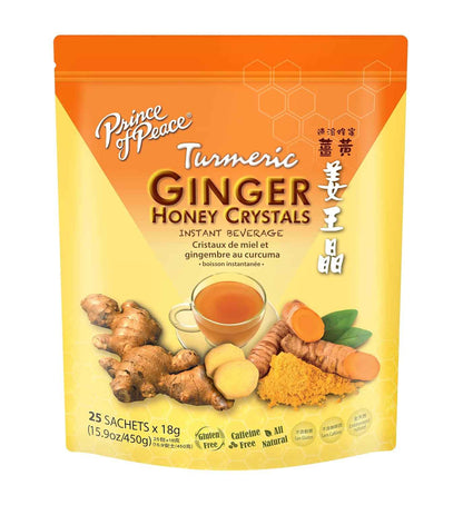 Prince of Peace Instant Ginger Honey Crystals with Turmeric – Quick Desk-Side Focus Brew for Busy Workdays