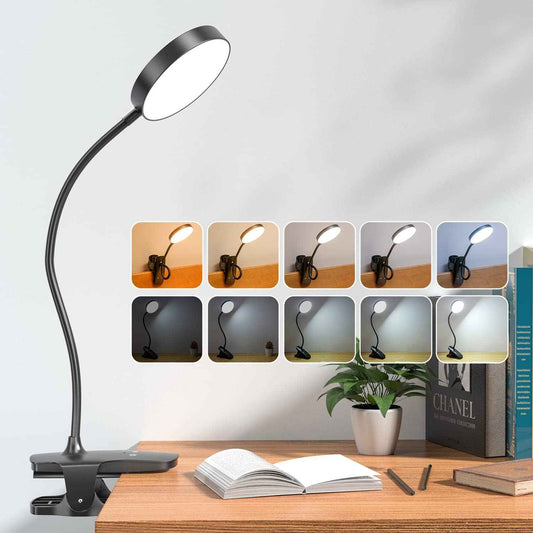 Mubarek Clip on LED Light – Clean Design Bedside Lamp for Uncluttered Bedrooms, Neutral Reading Light