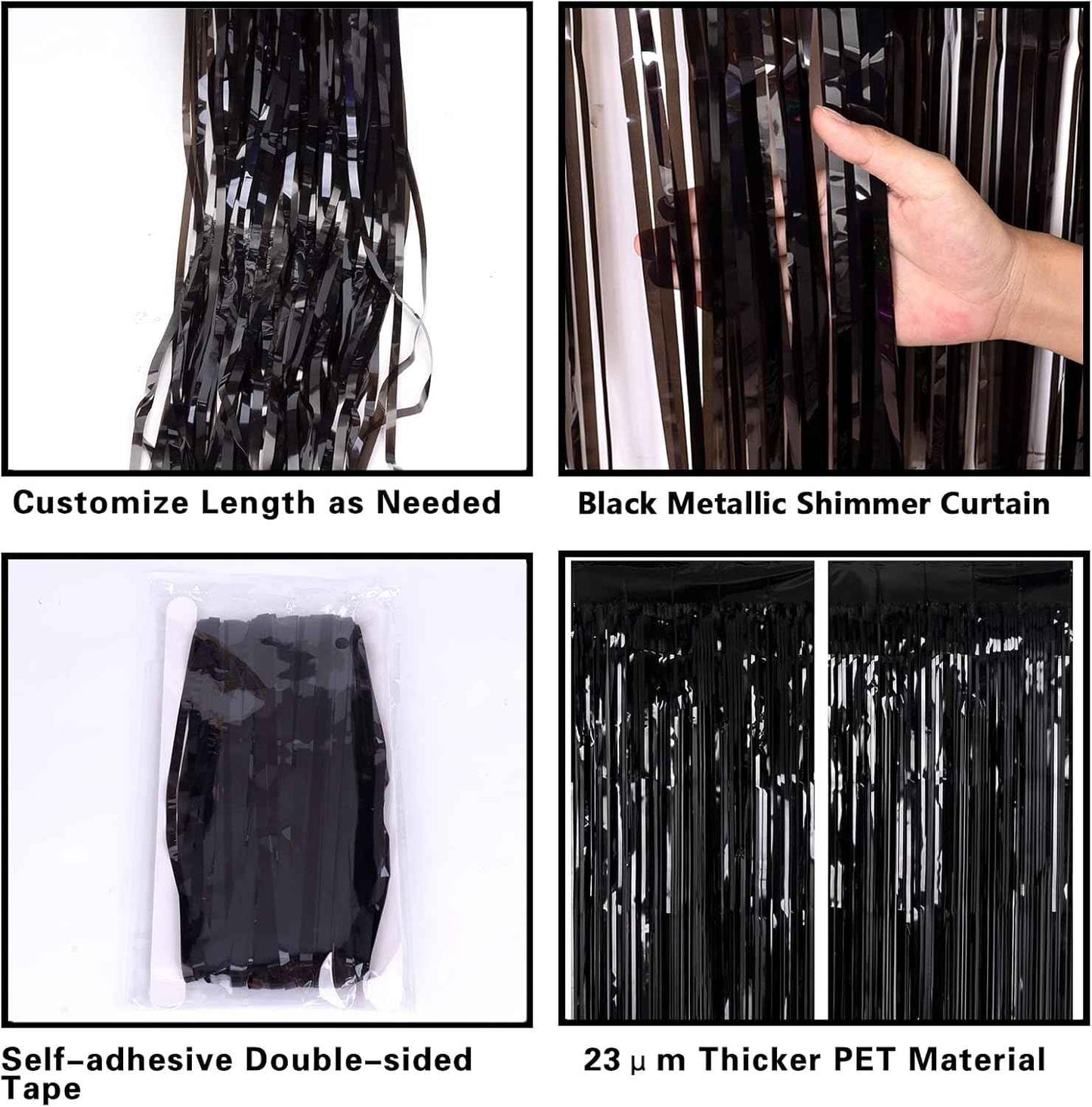[Brand Name] Metallic Tinsel Curtain 2-Pack – Thoughtful Housewarming Gift, Reusable Photo Booth Doorway Backdrop