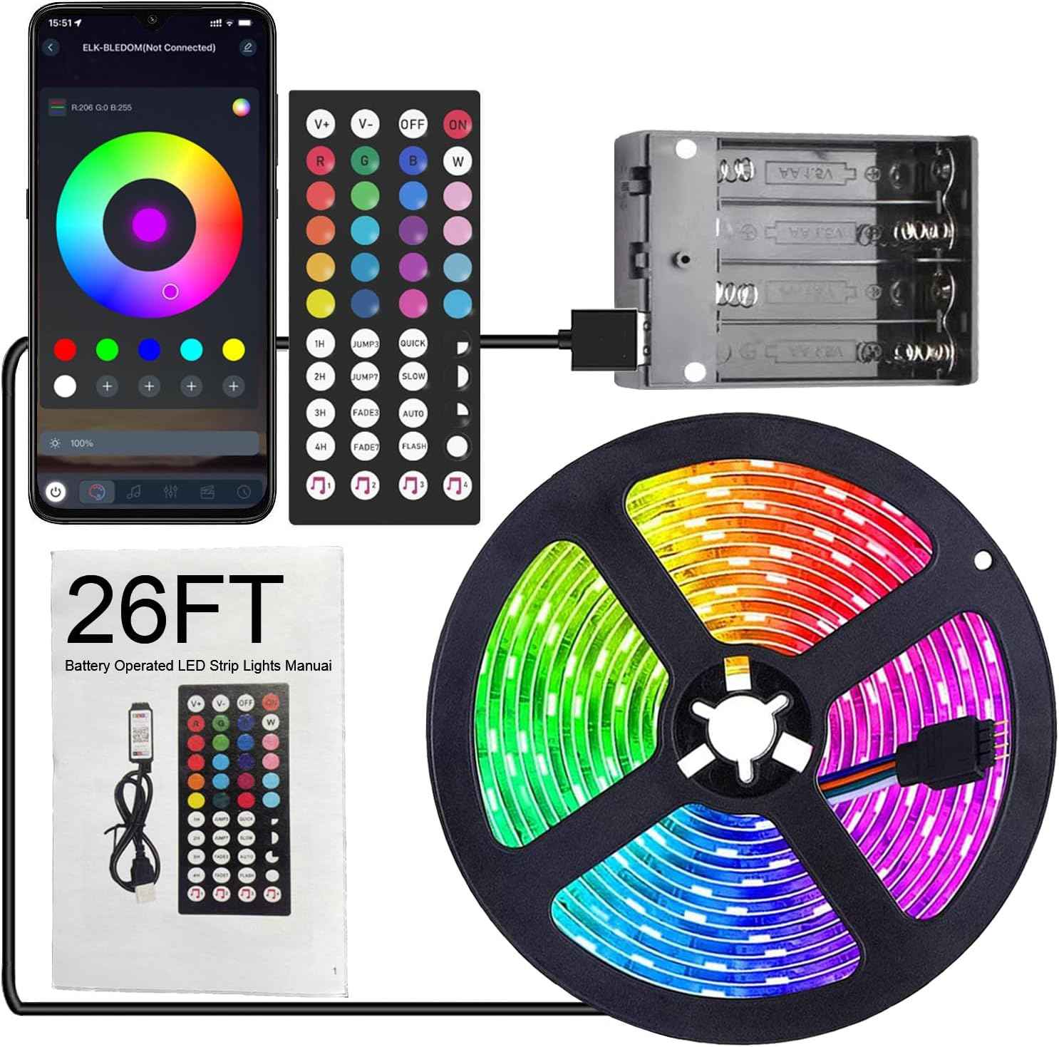 [Brand Name] RGB Strip Light with Music Sync – Unique Housewarming Gift for New Homeowners, Wireless Decor