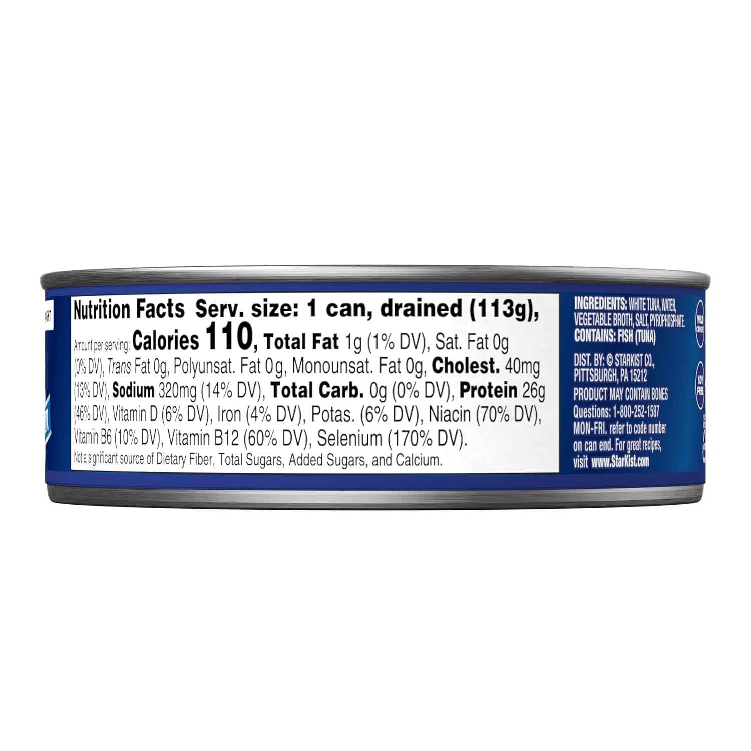 StarKist Solid White Albacore Tuna in Water 4-Pack – Mild Flavor Kid-Friendly High-Protein Lunchbox Filling for Family Meals