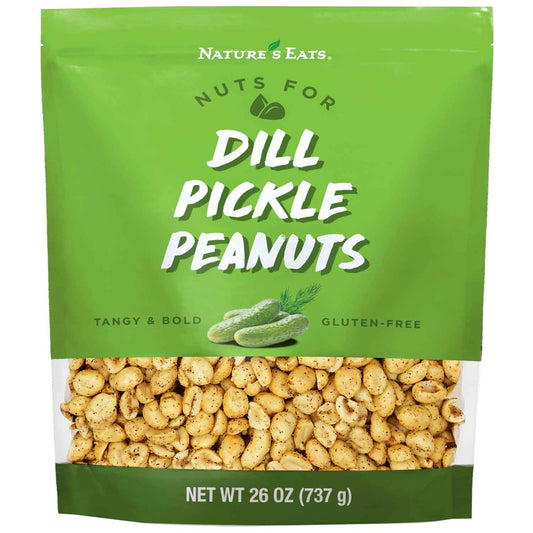 Nature's Eats Dill Pickle Peanuts 26oz – Portable Pantry Snack for Road Trips, Picnics, and Outdoor Gatherings