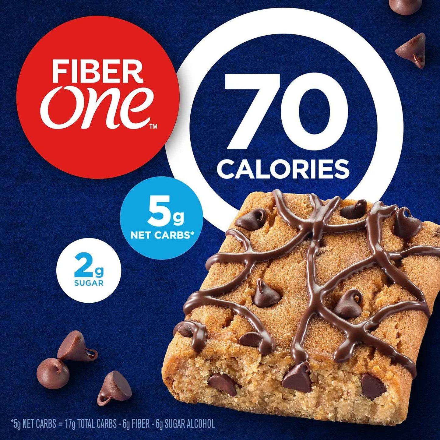 Fiber One 70 Calorie Brownies – Mindful Snacking for Your Wellness Routine, Chocolate Chip Cookie Flavor