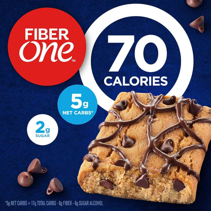Fiber One 70 Calorie Brownies – Mindful Snacking for Your Wellness Routine, Chocolate Chip Cookie Flavor