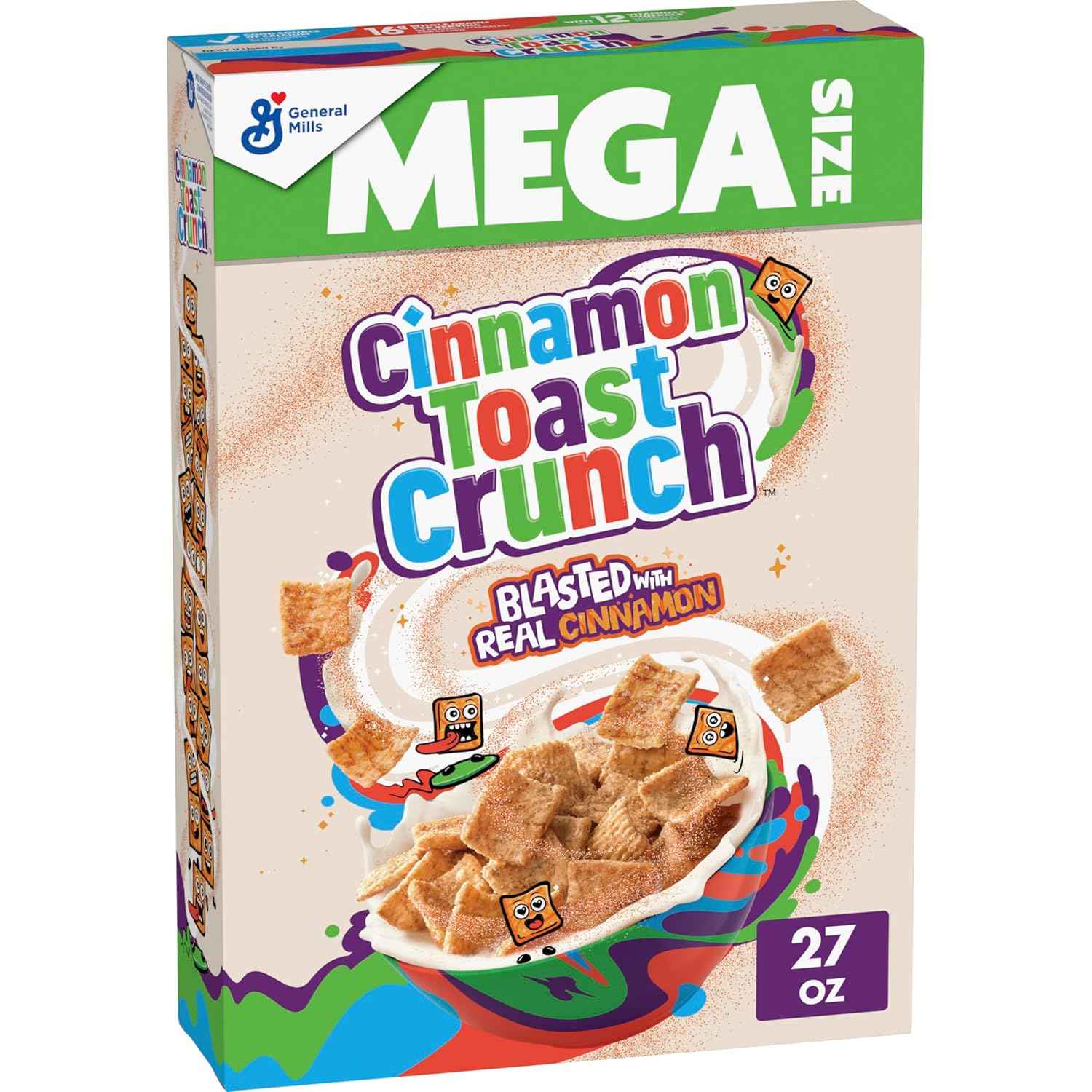Cinnamon Toast Crunch Shelf-Stable Cinnamon Cereal, 27 oz for Fast-Paced Morning Routines