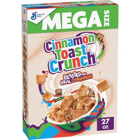 Cinnamon Toast Crunch Shelf-Stable Cinnamon Cereal, 27 oz for Fast-Paced Morning Routines
