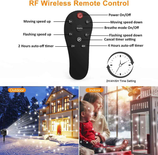 LuminScape Snow Falling Light – IP65 Waterproof Projector for Backyard, Driveway, and House Facade
