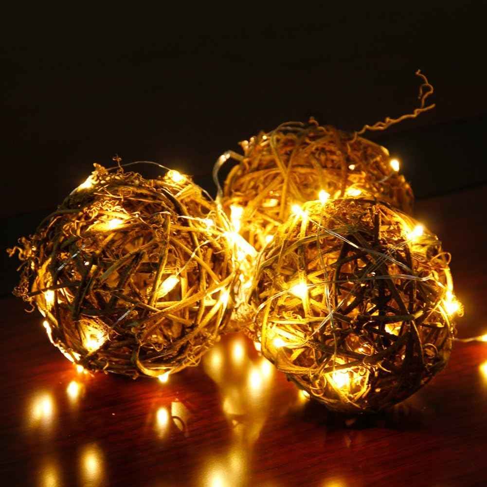 CYLAPEX 6 Pack Waterproof Warm White Fairy Lights Battery Operated 7ft 20 LEDs for Patio Garden and Outdoor Dining Setup