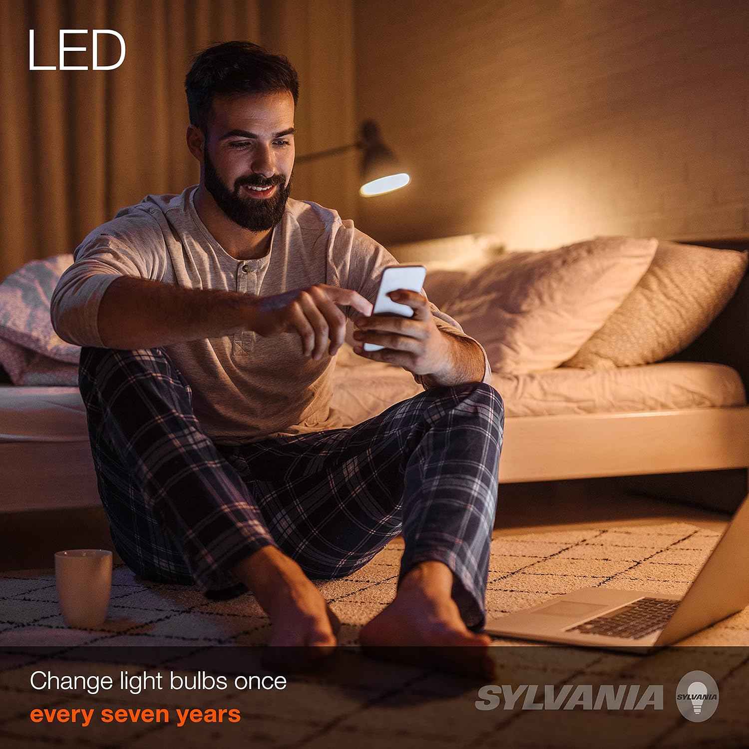SYLVANIA ECO LED A19 60W Equivalent – Soft White Frosted Bulb for Cozy Living Room Ambiance and Bedroom Decor Accent Lamps