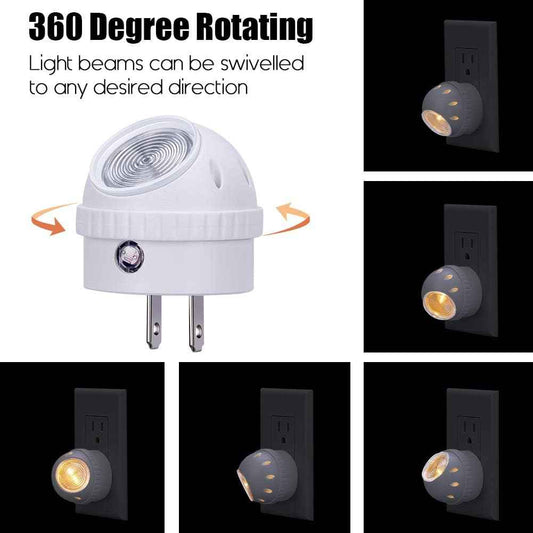 Emotionlite Night Light – Uncluttered Plug-in LED for Modern Homes, 360° Swivel Head, Set and Forget Dusk to Dawn Sensor