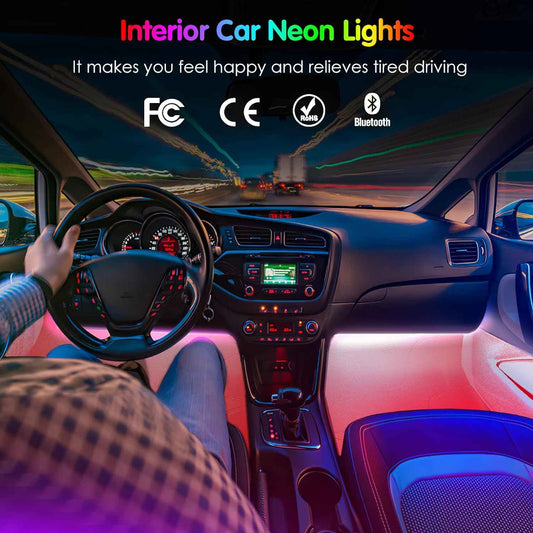 Keepsmile Interior Car Lights – Birthday Gift for Car Lovers, RGB Under Dash Lighting with Music Sync