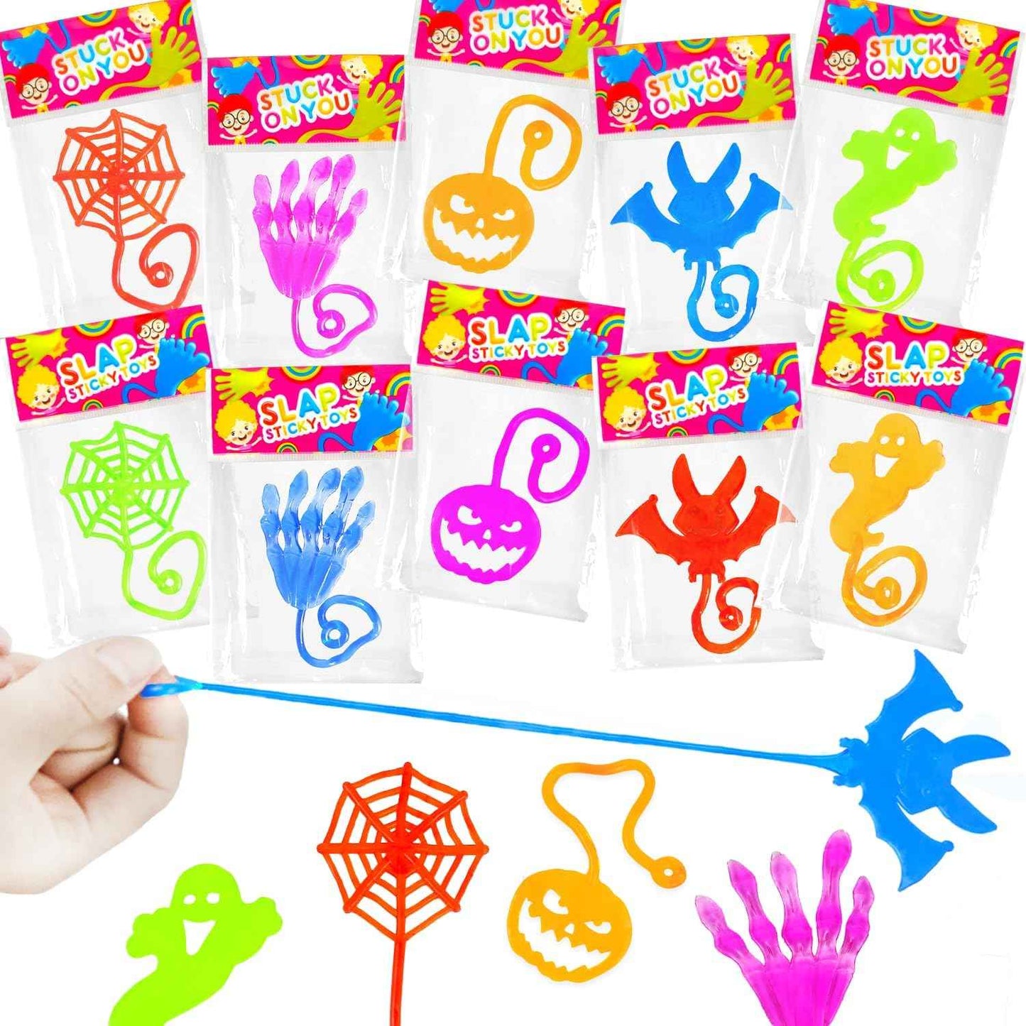 Halloween Sticky Toy Gift Set – 28 PCS Non-Candy Party Favor Pack for Kids Birthday and Halloween Boo Basket Gifting