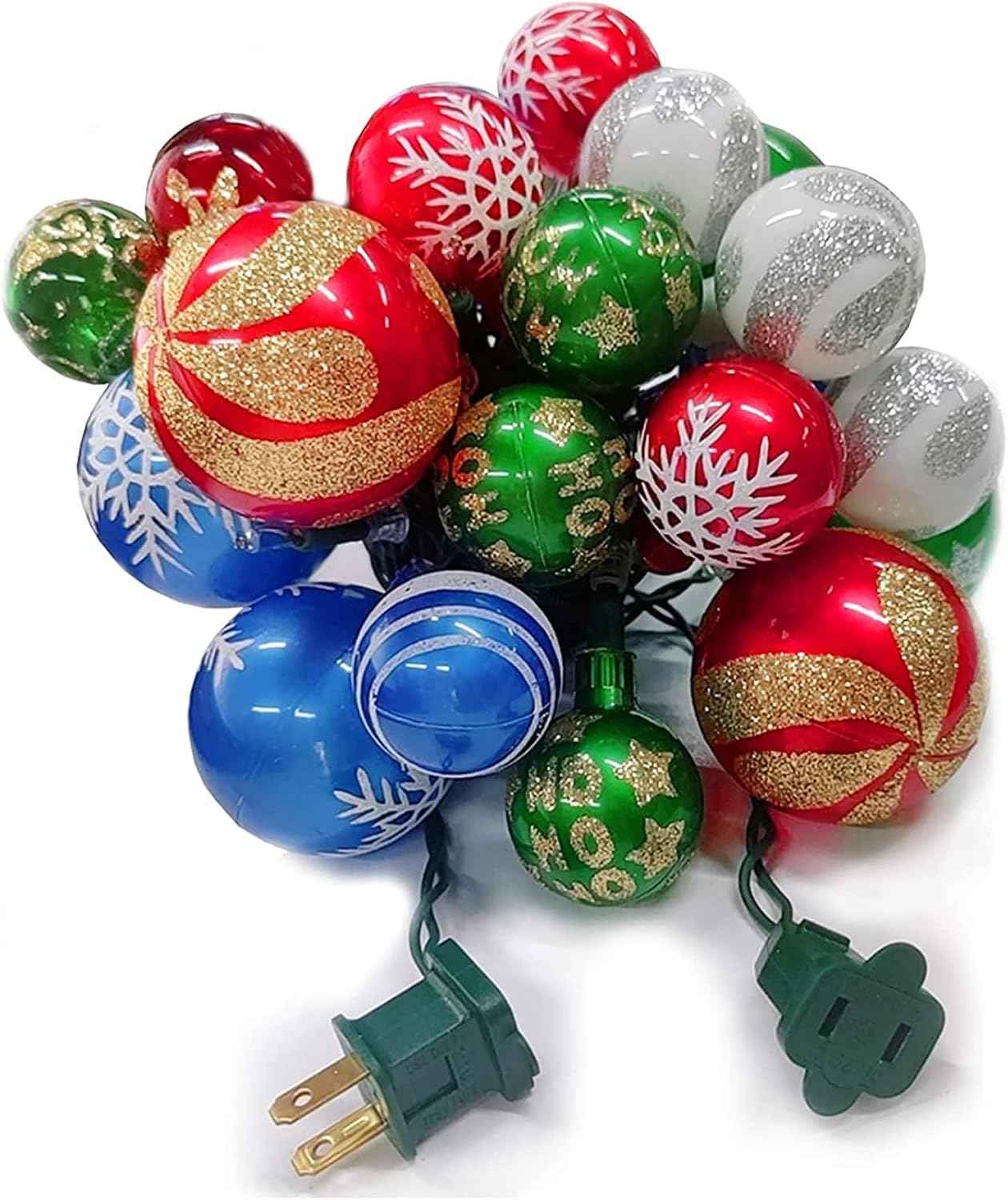 MerryMuse No Flame No Wax Ornament Lights for Kids Bedroom, 28ft Resin Ball String with Star and Cloud Patterns
