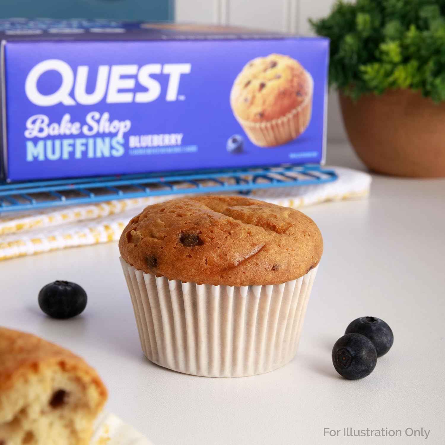 Quest Bake Shop Blueberry Muffins – Clean Macro Snack for a Simple Pantry and Intentional Eating, 4 Count