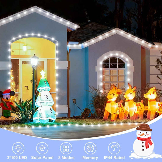 QITONG Solar Rope Lights – 66ft Clean Simple Outdoor and Indoor Accent Lighting, One Setting Memory