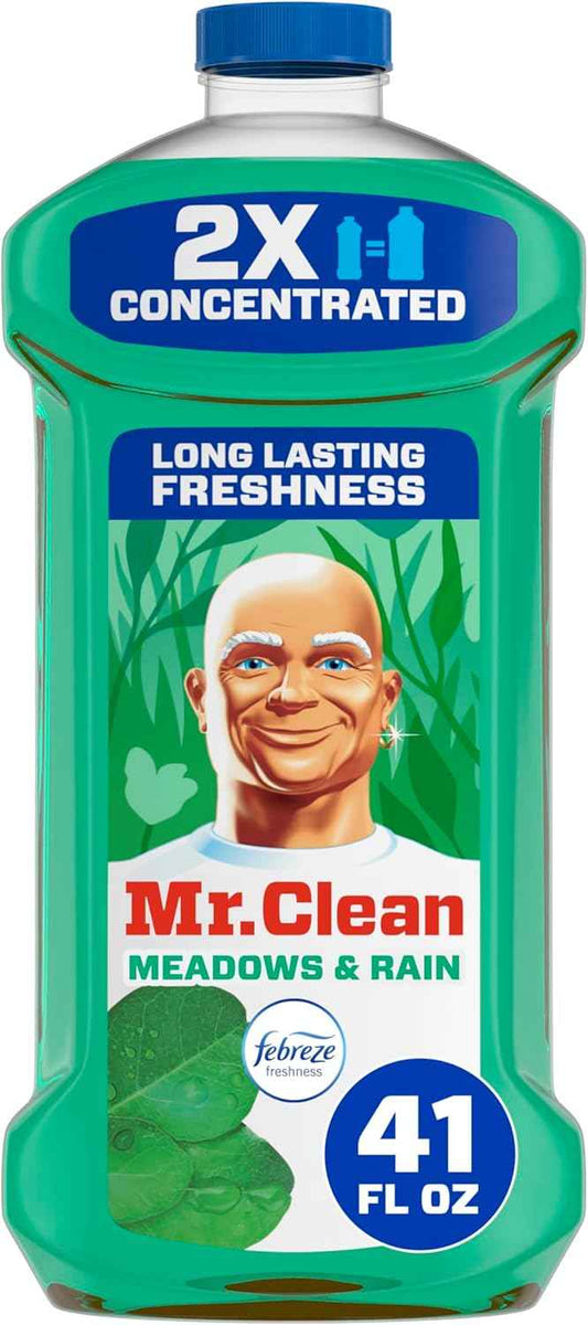 Mr. Clean All Purpose Cleaner with Febreze Meadows & Rain – Thoughtful Housewarming Gift for New Homeowners, Multi-Surface Mopping Solution