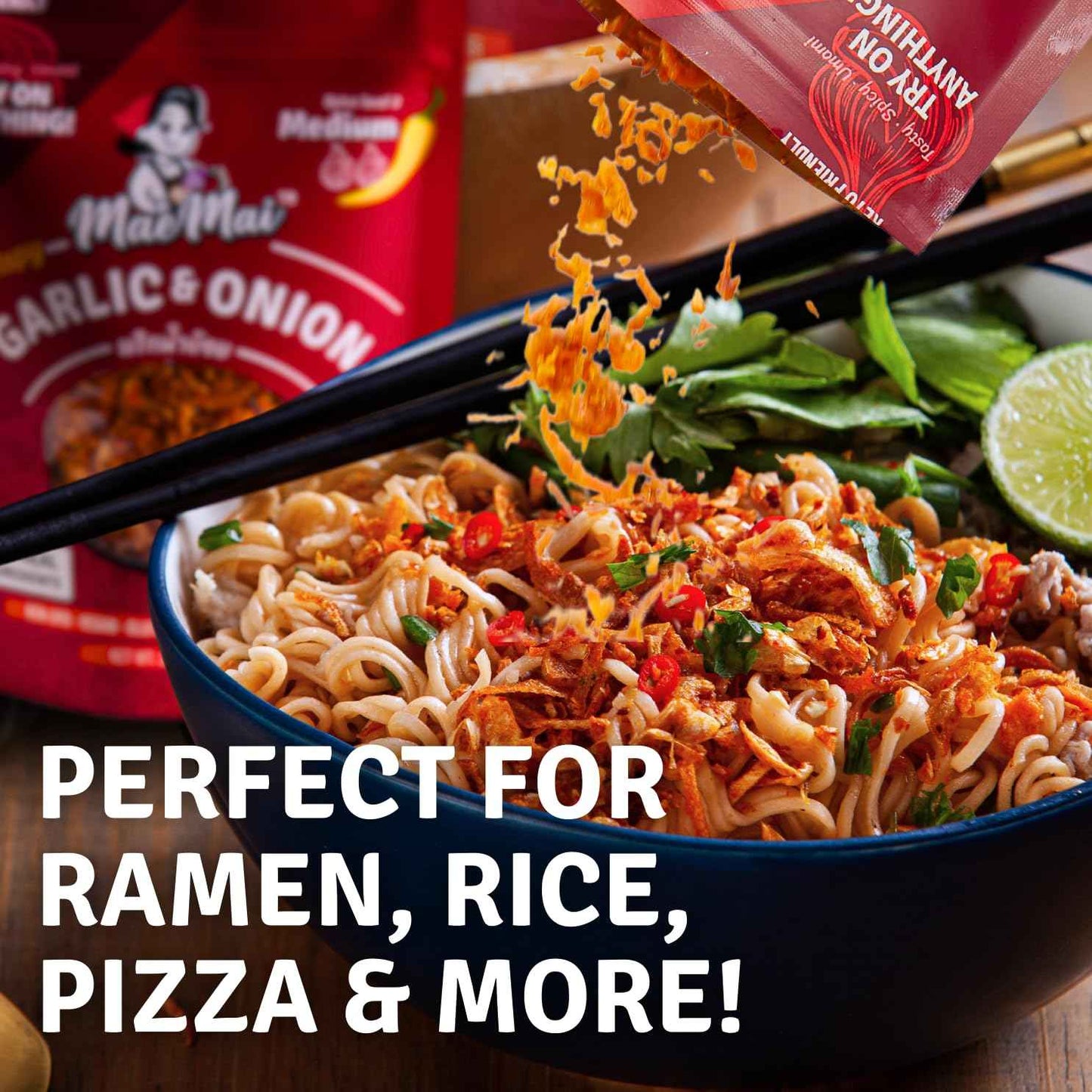 MaeMai Medium Spice Crispy Thai Onion & Garlic Flakes - Thoughtful Gourmet Food Gift for Spice Lovers and Home Chefs
