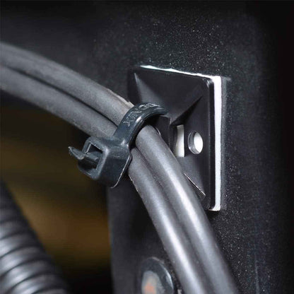 XHF Strong Back-Glue Wire Mounts with 8 Inch Zip Ties – Under Desk Cable Organizer for Workstations and Home Office
