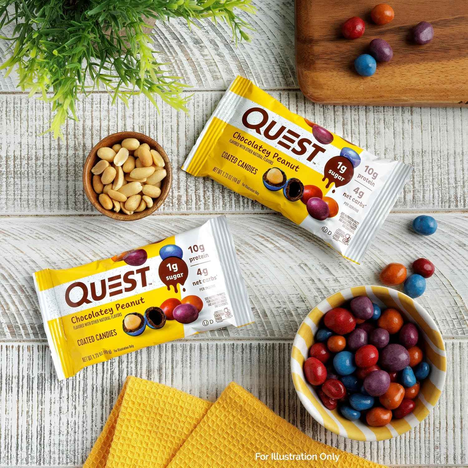 Quest Nutrition Coated Candies Chocolatey Peanut – Wellness Pantry Treat for Guilt-Free Evening Indulgence, 10g Protein