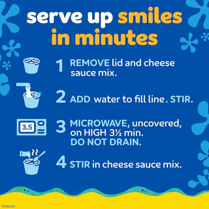 Kraft Mac & Cheese SpongeBob Microwave Cups Travel Lunch for Camping and Road Trip Snacks 4 ct
