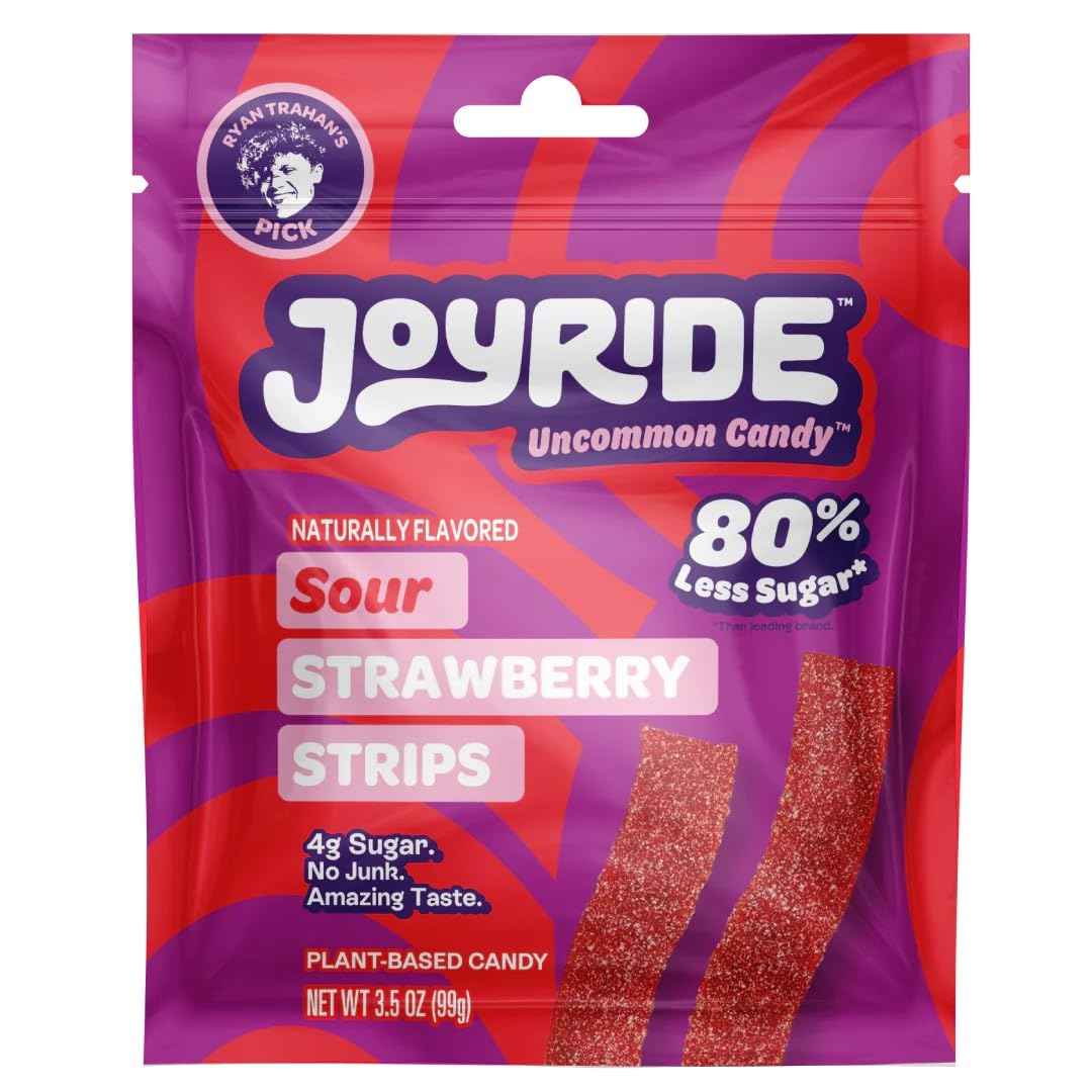 Joyride Sweets Sour Candy Strips – Mindful Snack for Wellness Routines, 80% Less Sugar Vegan Treat